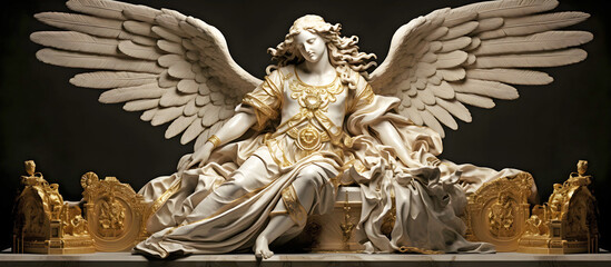 sculpture of angel. AI generated.