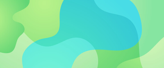 Green and blue minimalist simple banner with shapes