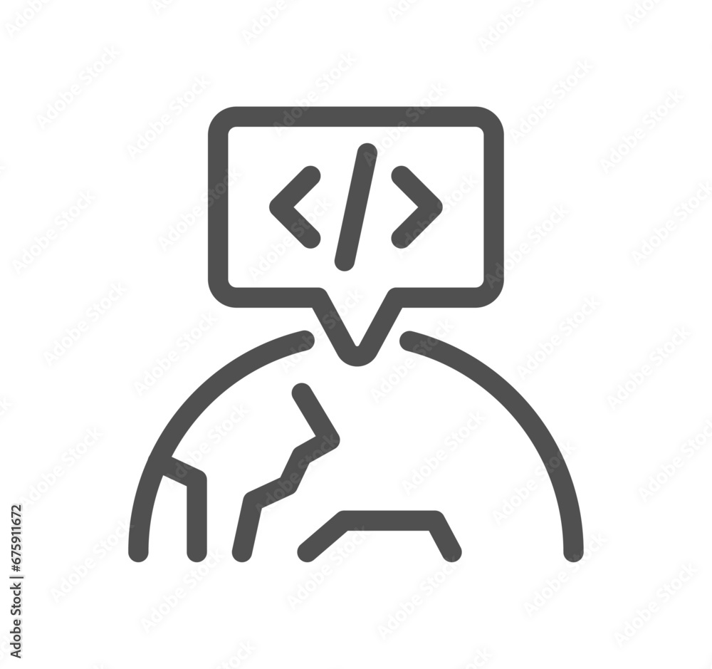 Poster hosting and web graphics related icon outline and linear vector.