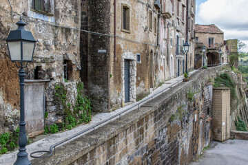 Fototapeta na wymiar Sant'Agata de Goti, Italy - one of the most beautiful villages in Southern Italy, Sant'Agata de Goti displays several narrow alleys and corners