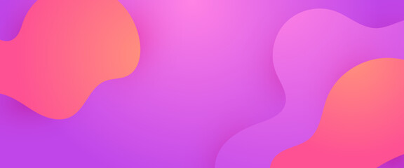 Pink and purple violet vector simple minimalist style banner design with waves and liquid