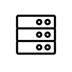 Server devices icon with black outline style. network, server, connection, technology, computer, internet, information. Vector Illustration