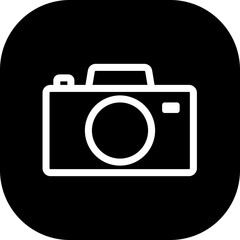 Camera devices icon with black filled line outline style. camera, photography, photo, lens, equipment, digital, film. Vector Illustration