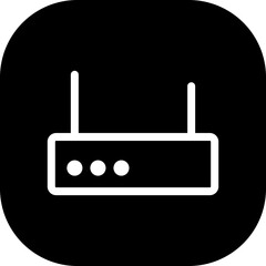 Obraz premium Router devices icon with black filled line outline style. network, technology, router, internet, communication, wireless, web. Vector Illustration