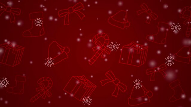 Seamless pattern of Christmas ornament, loopable motion graphics for Christmas background
