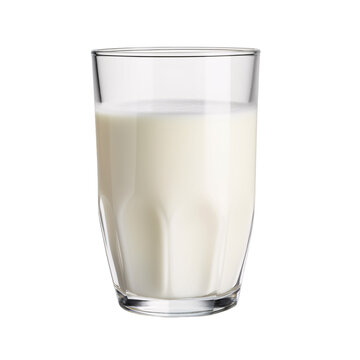 a glass of fresh milk isolated on a transparent background, a refreshment breakfast drink glass image PNG