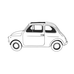 Outline illustration design of a vintage car 29
