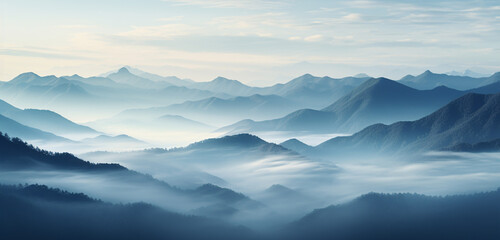 mountains and clouds