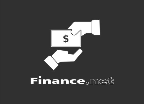 Finance vector logo template isolated in black editable stroke. 