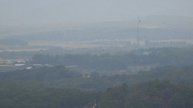 South Korean flagpole at the border with North Korea, nearby the Joint Security Area (JSA)

