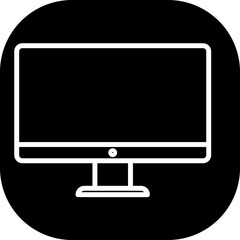 Monitor device icon with black filled line outline style. technology, display, business, monitor, computer, screen, internet. Vector Illustration