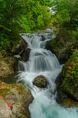 Obraz premium 三階滝 北海道伊達（旧大滝村） 北海道観光道南 夏