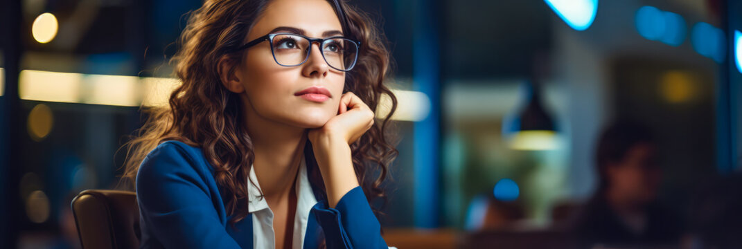 Eine Businesswoman sucht nach einer L&ouml;sung. Generiert mit KI