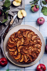 Whole wheat spiced apple pie .selective focus.