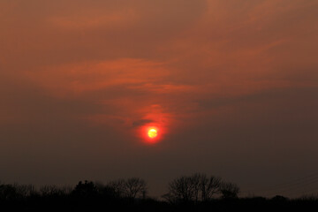 Obraz premium 釧路、世界三大夕日、風景、黄金