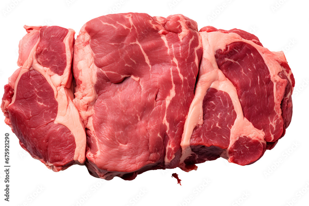 Wall mural raw meat isolated on transparent