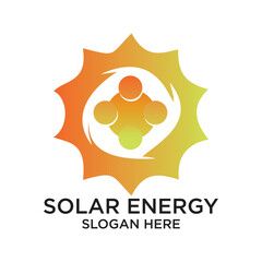 Solar energy logo design simple concept Premium Vector
