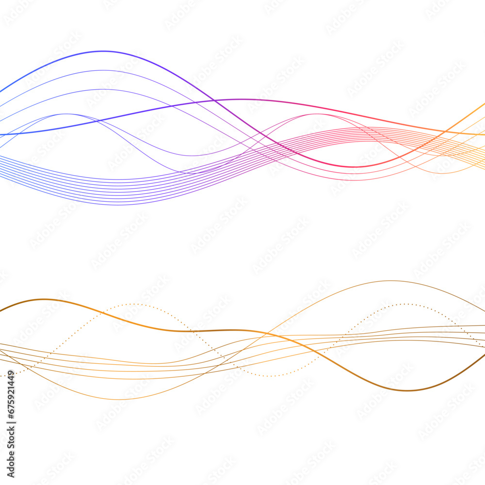 Poster set elements design abstract broken stripes on white background isolated. curved wave streak for dec