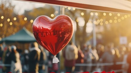Christmas Love A heart-shaped balloon with a gift tag, symbolizing love and the spirit of giving during the Christmas season.