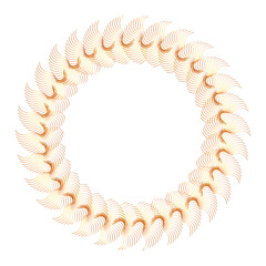 Design elements. Wave of many purple lines circle ring. Abstract vertical wavy stripes on white background isolated. Vector illustration EPS 10. Colorful waves with lines created using Blend Tool