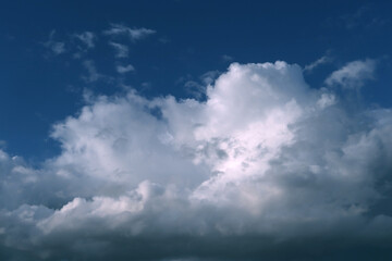 Fototapeta na wymiar Skyscape. Cumulus clouds in close-up.