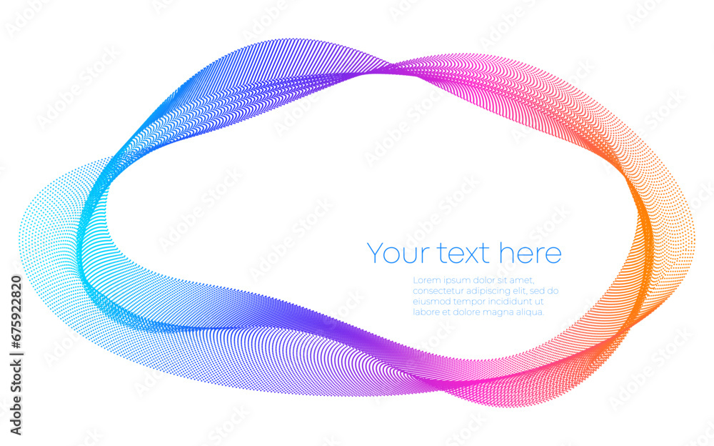 Poster design elements. wave of many colors points lines circle ring. abstract vertical wavy stripes on whi