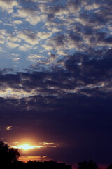 Skyscape. Cumulus clouds in close-up.