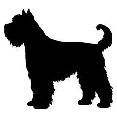Black Russian Terrier Dog Vector Silhouette, Generative AI.