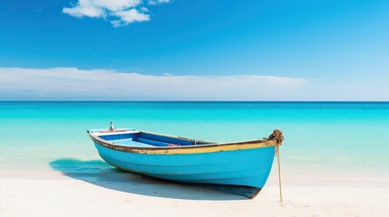 Naklejka na ściany i meble boat with beach background
