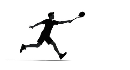 Fototapeta na wymiar silhouette of a man playing tennis