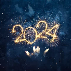 Fotobehang Happy New Year 2024 © lumikk555