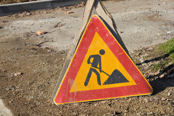 Road work sign