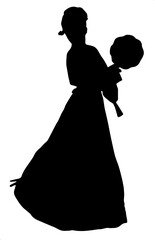 silhouette of a traditional chinese woman of illustration vector