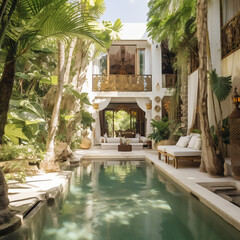 Fototapeta premium ヴィラ リゾート｜Villa Resort Generative AI 