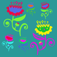 Design    flowers branches . Hand drawn.