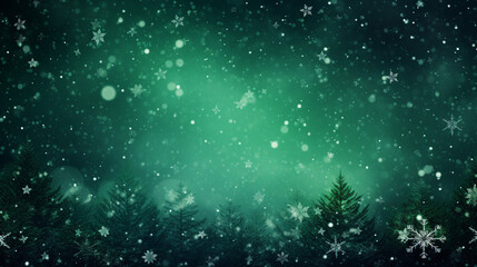Fototapeta na wymiar Green Christmas Atmosphere Background with Festive Glittering Sparkles for Seasonal Decor