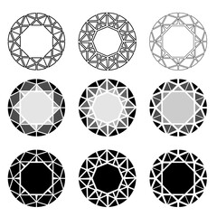 Fototapeta premium Diamonds Elements Geometric Top Views Vectors