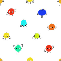 seamless background with funny monsters. Children's pattern for Halloween. Ideal for print, textile, wallpaper