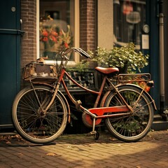 Fototapeta na wymiar Vintage bike in Amsterodam