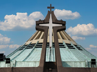 Mexico city dome of new Basilica of Our Lady of Guadalupe.