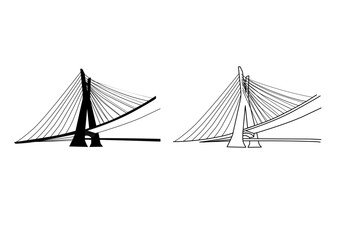 Cidade São de Paulo Ponte Otávio Frias Ponte Estaiada Construção Arquitetura Monumento Ponto Turístico City Bridge Stay bridge Construction Architecture Brazil Logo Congress Tourist Vector
