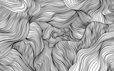 Abstract shape wallpaper. Hand drawn line illustration background. Ink painting style composition for decoration.