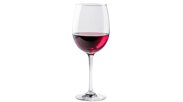 A glass of wine on, isolated on transparent background.