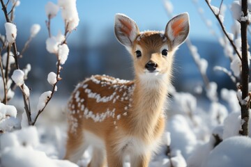 deer in snow