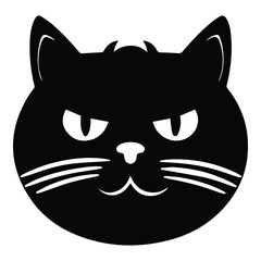 Fat Cat Flat Icon Isolated On White Background