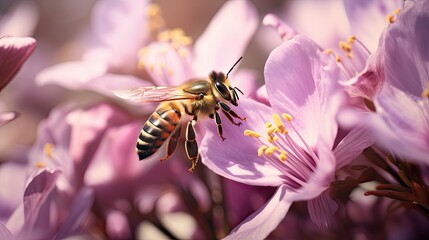 Honeybee Gracefully Foraging on Lavender Blossoms
