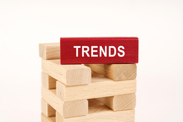 On the wooden planks there is a red one with the inscription - Trends
