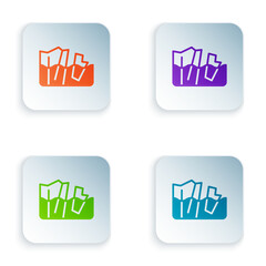 Color Glacier melting icon isolated on white background. Set colorful icons in square buttons. Vector