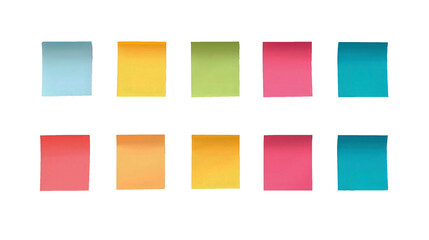 Fototapeta premium Collection of colorful post-it paper note on white background, for business, blank design