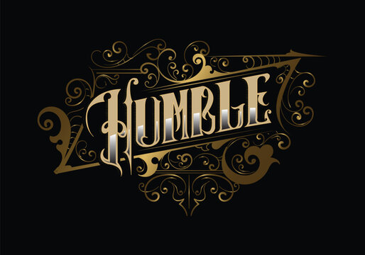 HUMBLE word custom lettering style